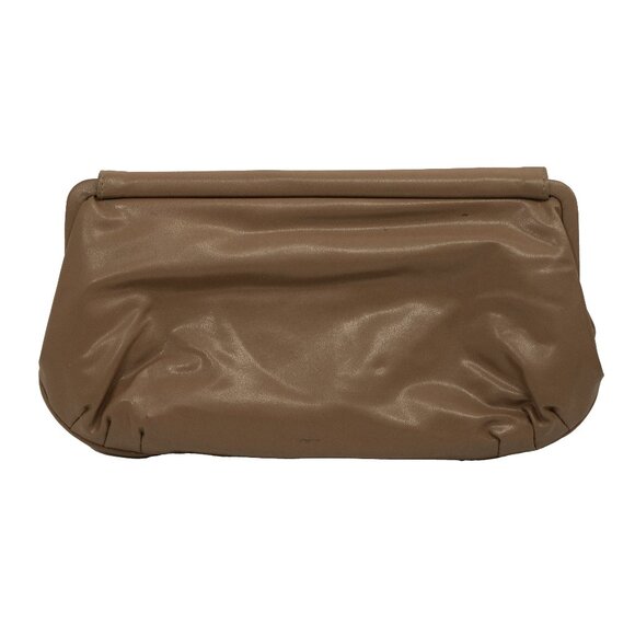 Vintage 70s Tan Brown Clutch Foldover Large Convertible Cross Body Shoulder Bag - Picture 2 of 15